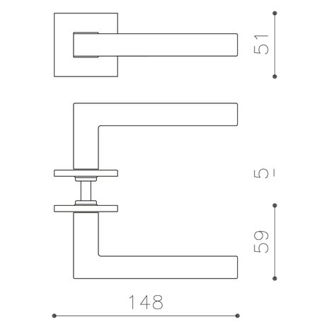 Olivari Deurklink ABC op rozet brons mat titaan PVD