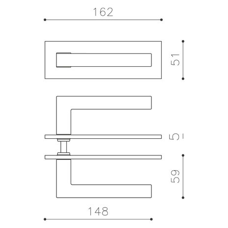 Olivari Deurklink ABC op horizontaal schild antractiet mat titaan PVD Olivari Deurklink ABC op horizontaal schild antractiet mat titaan PVD
