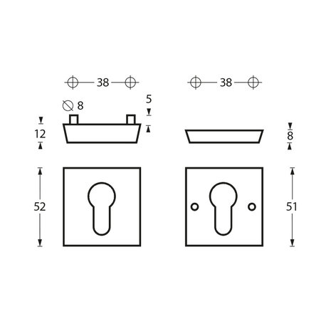 Olivari Veiligheidsrozet SKG3 antraciet PVD - kerntrekbeveiliging SKG - Olivari