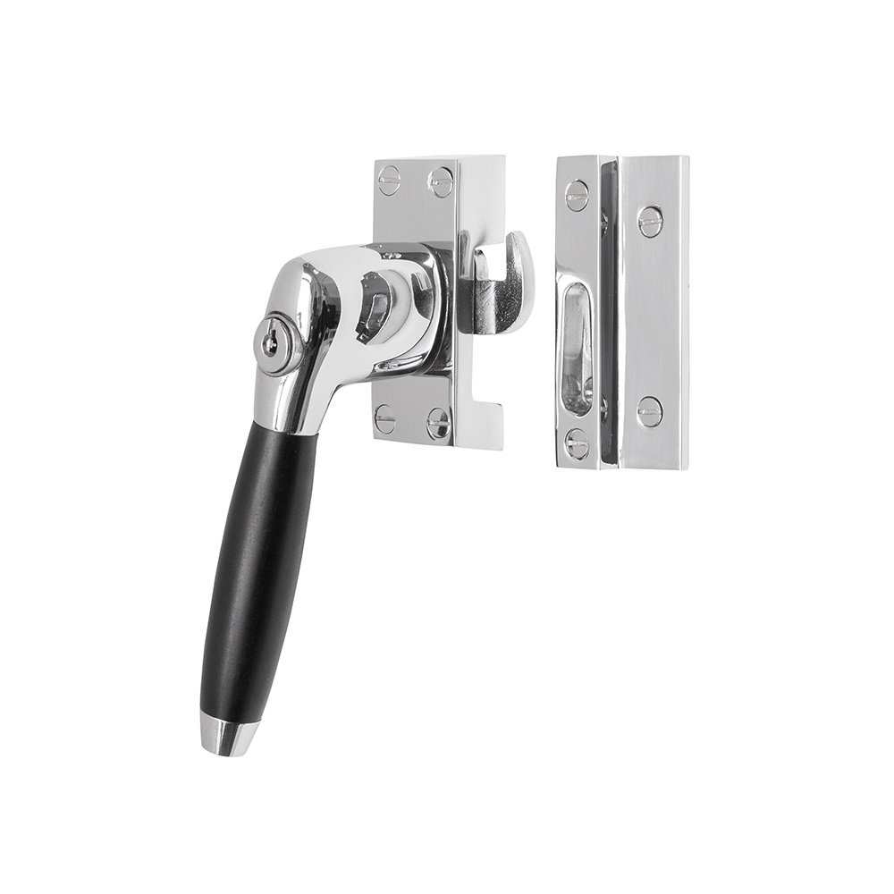 De Oude Deurklink Raamsluiting nikkel met slot Klassiek links De Oude Deurklink Raamsluiting nikkel met slot Klassiek links