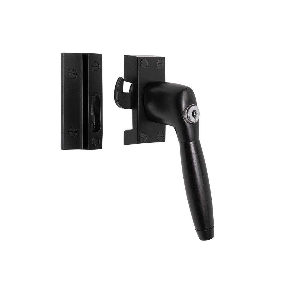 De Oude Deurklink Raamsluiting zwart met slot Klassiek rechts De Oude Deurklink Raamsluiting zwart met slot Klassiek rechts