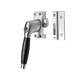 De Oude Deurklink Raamsluiting mat nikkel met slot Deco links De Oude Deurklink Raamsluiting mat nikkel met slot Deco links