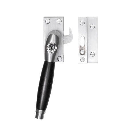 De Oude Deurklink Raamsluiting mat nikkel met slot Deco links De Oude Deurklink Raamsluiting mat nikkel met slot Deco links