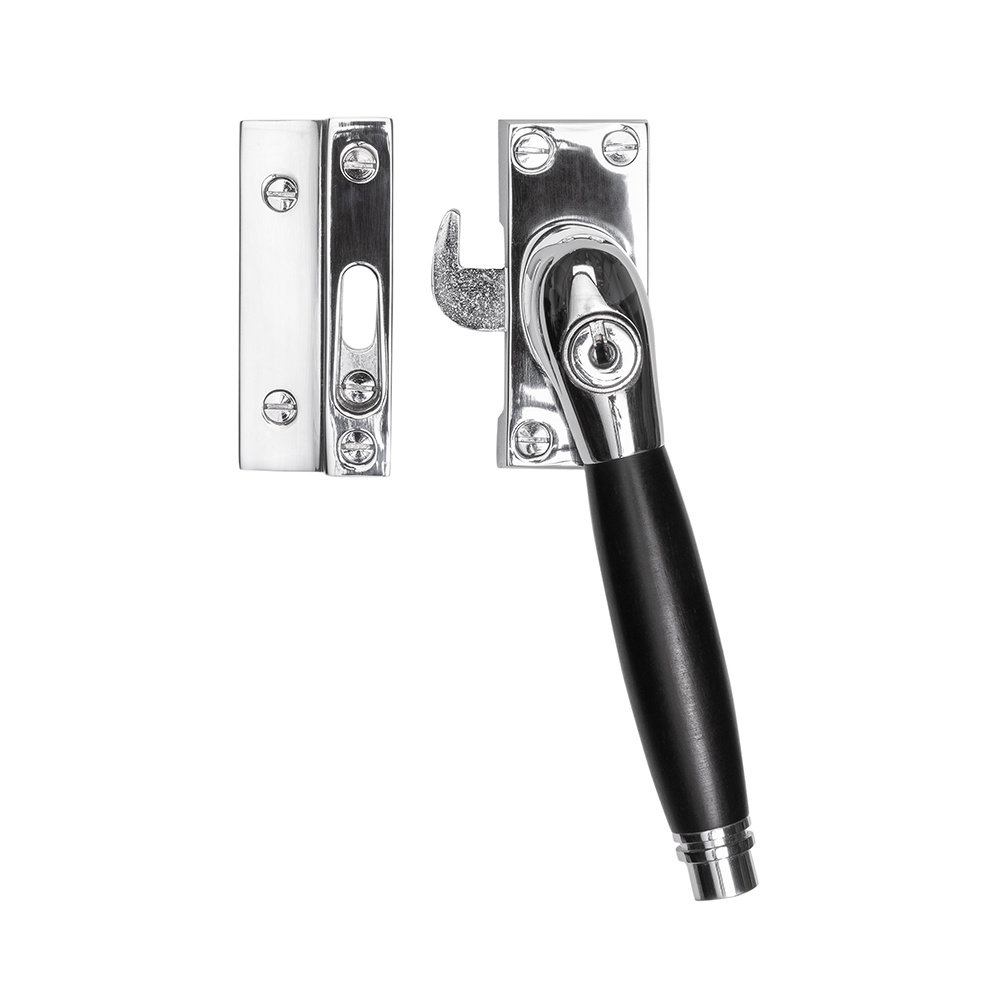 De Oude Deurklink Raamsluiting nikkel met slot Deco rechts De Oude Deurklink Raamsluiting nikkel met slot Deco rechts