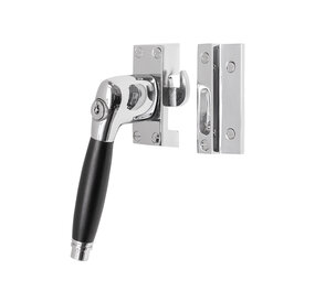 De Oude Deurklink Raamsluiting nikkel met slot Deco links De Oude Deurklink Raamsluiting nikkel met slot Deco links