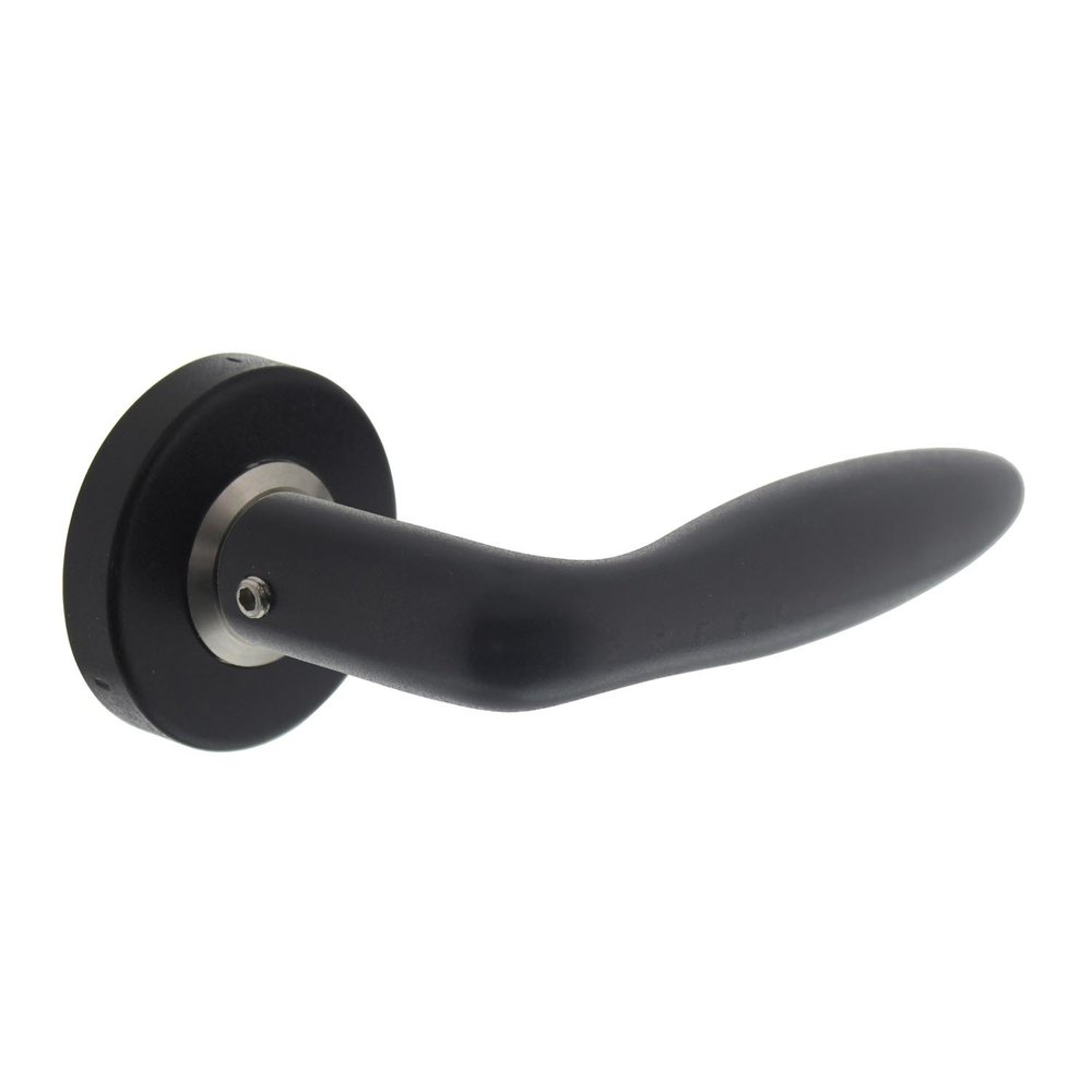 Intersteel Deurklink Jupiter op rozet mat zwart - deurbeslag voor binnendeur - Intersteel Intersteel Deurklink Jupiter op rozet mat zwart - deurbeslag voor binnendeur - Intersteel