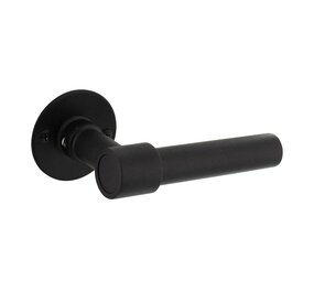 Intersteel Deurklink L/L-model met rozet 2mm RVS/zwart Intersteel Deurklink L/L-model met rozet 2mm RVS/zwart