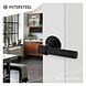 Intersteel Deurklink L/L-model met rozet 2mm RVS/zwart Intersteel Deurklink L/L-model met rozet 2mm RVS/zwart