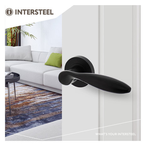 Intersteel Deurklink George op rozet mat zwart - deurbeslag voor binnendeur - Intersteel Intersteel Deurklink George op rozet mat zwart - deurbeslag voor binnendeur - Intersteel