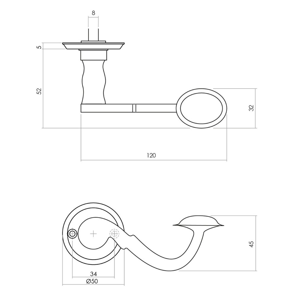 Intersteel Deurklink Posthoorn met rozet schroefgat mat zwart Intersteel Deurklink Posthoorn met rozet schroefgat mat zwart