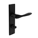 Intersteel Deurklink Banaan met schild WC63/8mm mat zwart Intersteel Deurklink Banaan met schild WC63/8mm mat zwart