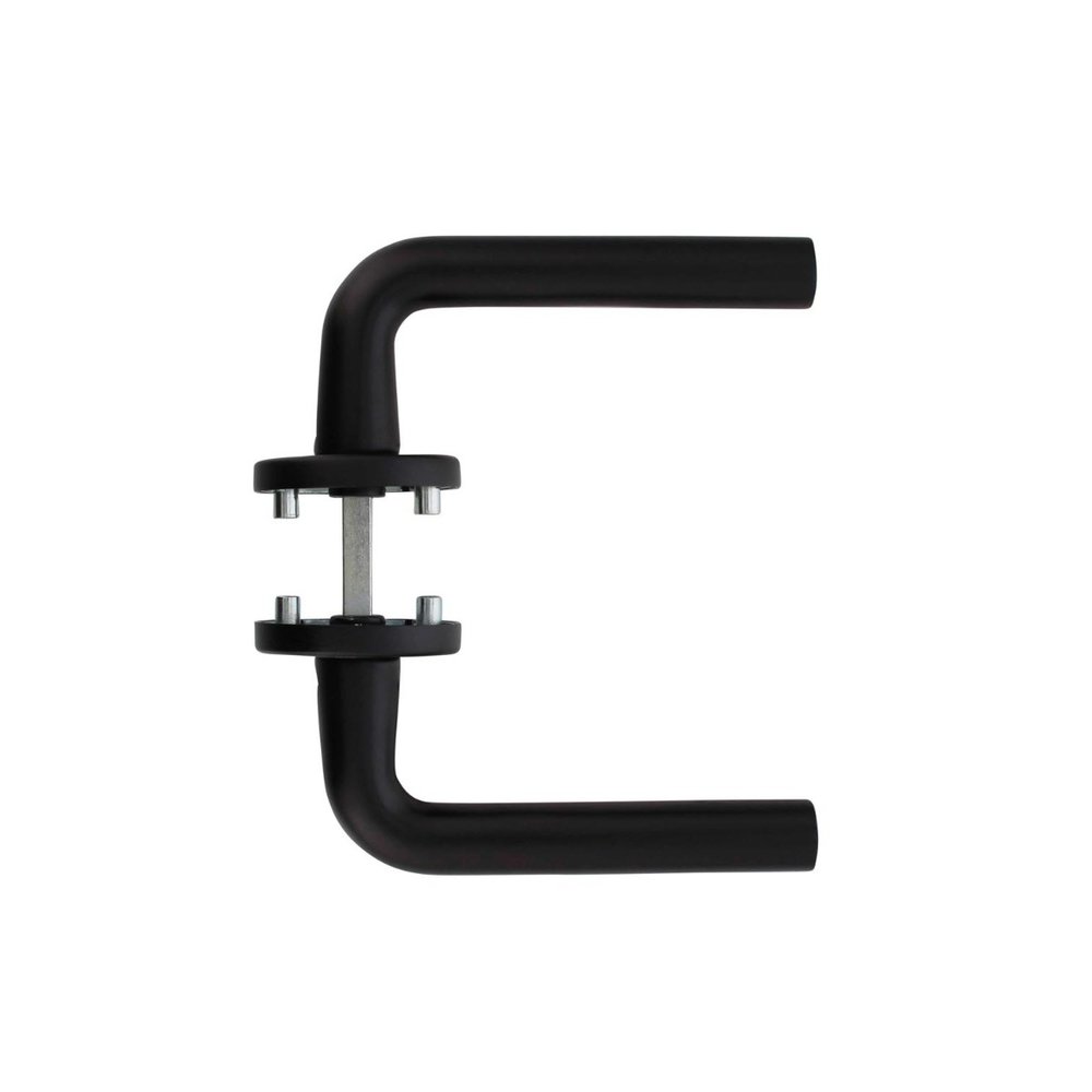 Intersteel Deurklink Recht ronde rozet aluminium zwart