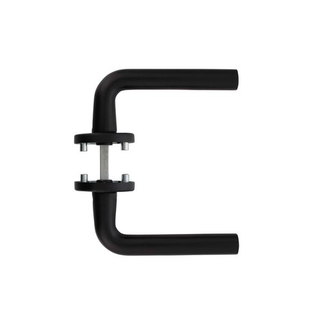 Intersteel Deurklink Recht ronde rozet aluminium zwart