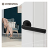 Intersteel Deurklink Derby op rozet zwart geveerd - deurbeslag voor binnendeur - Intersteel