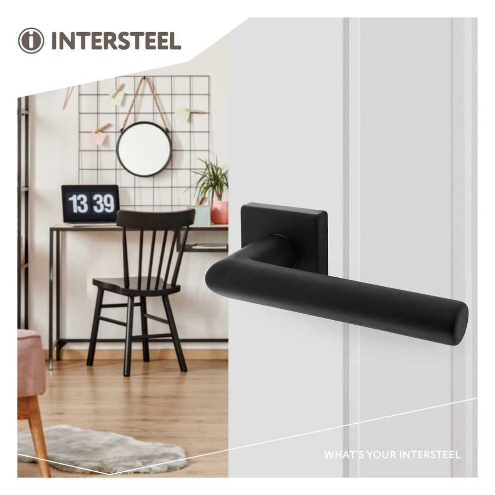 Intersteel Deurklink Broome op rozet aluminium zwart Intersteel Deurklink Broome op rozet aluminium zwart