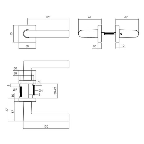 Intersteel Deurklink Broome op rozet aluminium zwart Intersteel Deurklink Broome op rozet aluminium zwart