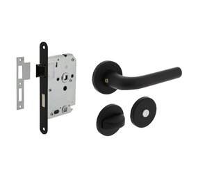 Intersteel Deurbeslag set WC-slot en deurklink Eucla zwart Intersteel Deurbeslag set WC-slot en deurklink Eucla zwart