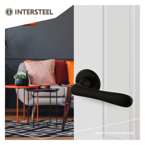 Intersteel Deurklink Trento met ronde rozet mat zwart Intersteel Deurklink Trento met ronde rozet mat zwart