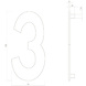 Intersteel Huisnummer 3 hoogte 15 cm RVS/mat zwart Intersteel Huisnummer 3 hoogte 15 cm RVS/mat zwart