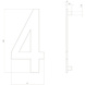 Intersteel Huisnummer 4 hoogte 15 cm RVS/mat zwart Intersteel Huisnummer 4 hoogte 15 cm RVS/mat zwart
