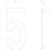 Intersteel Huisnummer 5 hoogte 15 cm RVS/mat zwart Intersteel Huisnummer 5 hoogte 15 cm RVS/mat zwart