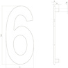 Intersteel Huisnummer 6 hoogte 15 cm RVS/mat zwart Intersteel Huisnummer 6 hoogte 15 cm RVS/mat zwart