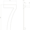 Intersteel Huisnummer 7 hoogte 15 cm RVS/mat zwart Intersteel Huisnummer 7 hoogte 15 cm RVS/mat zwart