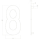 Intersteel Huisnummer 8 hoogte 15 cm RVS/mat zwart Intersteel Huisnummer 8 hoogte 15 cm RVS/mat zwart
