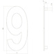 Intersteel Huisnummer 9 hoogte 15 cm RVS/mat zwart Intersteel Huisnummer 9 hoogte 15 cm RVS/mat zwart