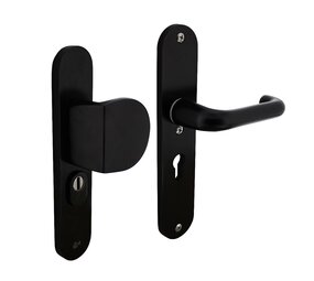 Intersteel Voordeurbeslag SKG3 55mm kerntrekbeveiliging aluminium zwart Intersteel Voordeurbeslag SKG3 55mm kerntrekbeveiliging aluminium zwart