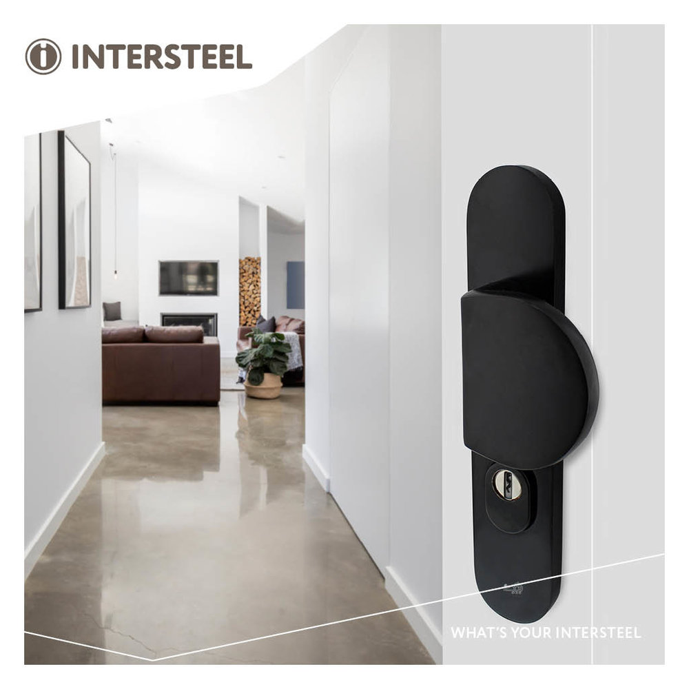 Intersteel Voordeurbeslag SKG3 55mm kerntrekbeveiliging aluminium zwart