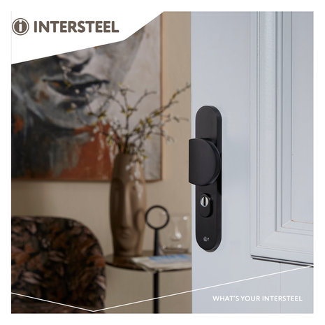 Intersteel Voordeurbeslag SKG3 72mm kerntrekbeveiliging aluminium zwart