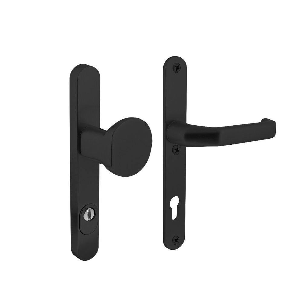Intersteel Veiligheidsbeslag SKG3 ovaal smalschild zwart aluminium PC 92mm - voordeur Intersteel Veiligheidsbeslag SKG3 ovaal smalschild zwart aluminium PC 92mm - voordeur
