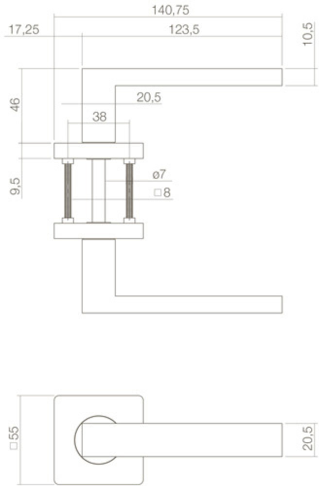 Intersteel Deurklink Hera vierkant rozet wit Intersteel Deurklink Hera vierkant rozet wit