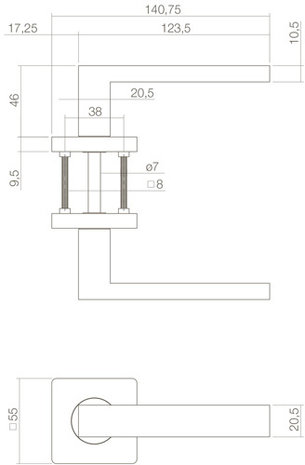 Intersteel Deurklink Hera vierkant rozet wit Intersteel Deurklink Hera vierkant rozet wit