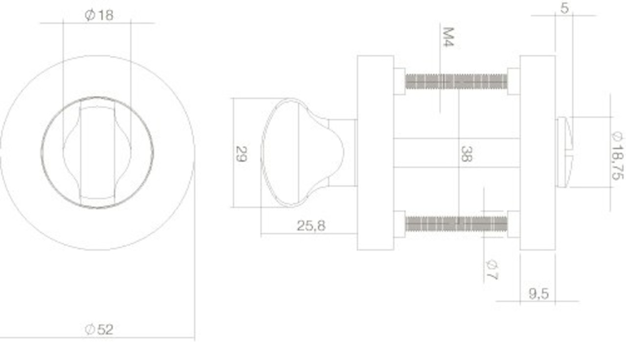 Intersteel WC-slot draaiknop rond wit - voor binnendeur - Intersteel Intersteel WC-slot draaiknop rond wit - voor binnendeur - Intersteel