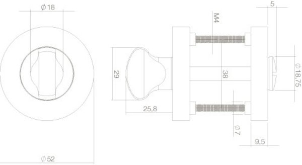 Intersteel WC-slot draaiknop rond wit - voor binnendeur - Intersteel Intersteel WC-slot draaiknop rond wit - voor binnendeur - Intersteel