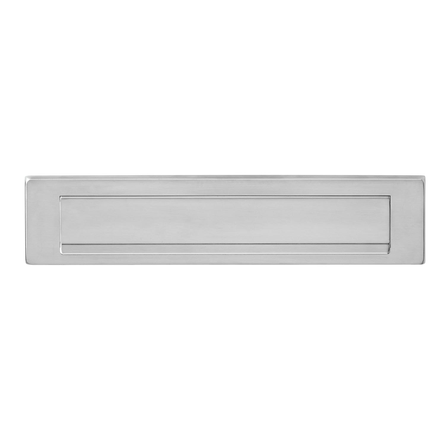 Intersteel Brievenbus met klep en regenrand geborsteld RVS
