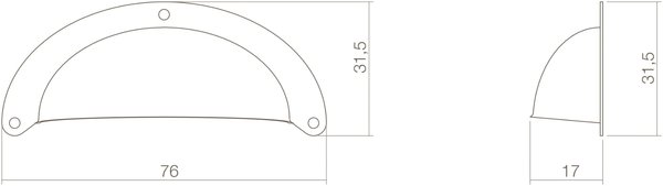 Intersteel Komgreep messing geperst antiek klein Intersteel Komgreep messing geperst antiek klein
