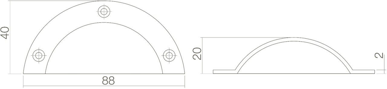 Intersteel Komgreep 88mm messing ongelakt Intersteel Komgreep 88mm messing ongelakt