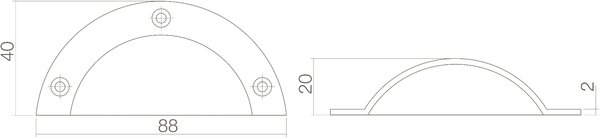 Intersteel Komgreep 88mm messing ongelakt Intersteel Komgreep 88mm messing ongelakt