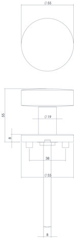 Intersteel Deurknop rond op rozet geborsteld RVS