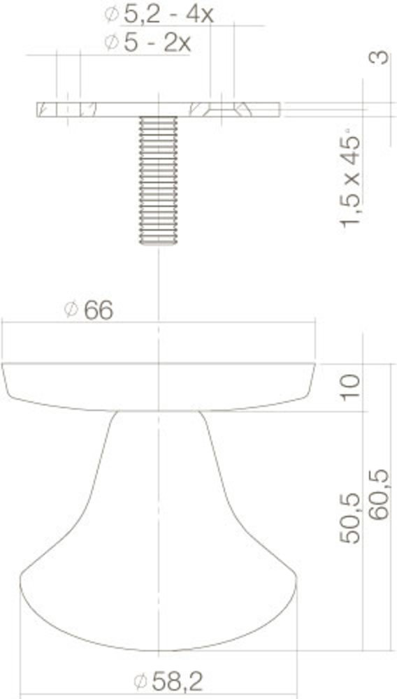 Intersteel Deurknop paddenstoel geborsteld RVS - deurbeslag voor binnendeur - Intersteel