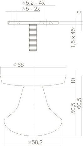 Intersteel Deurknop paddenstoel geborsteld RVS - deurbeslag voor binnendeur - Intersteel