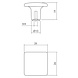 Intersteel Meubelknop vierkant 26 x 26mm mat zwart Intersteel Meubelknop vierkant 26 x 26mm mat zwart