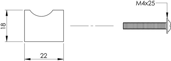 Intersteel Meubelknop vingergrip 18mm zwart Intersteel Meubelknop vingergrip 18mm zwart
