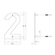 Intersteel Huisnummer 2 150x2mm geborsteld RVS Intersteel Huisnummer 2 150x2mm geborsteld RVS