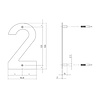 Intersteel Huisnummer 2 150x2mm geborsteld RVS - voor voordeur - Intersteel Intersteel Huisnummer 2 150x2mm geborsteld RVS - voor voordeur - Intersteel
