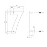 Intersteel Huisnummer 7 150x2mm geborsteld RVS Intersteel Huisnummer 7 150x2mm geborsteld RVS