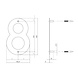 Intersteel Huisnummer 8 150x2mm geborsteld RVS Intersteel Huisnummer 8 150x2mm geborsteld RVS
